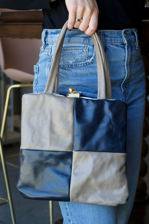 Kirby Bag - Taupe/Navy