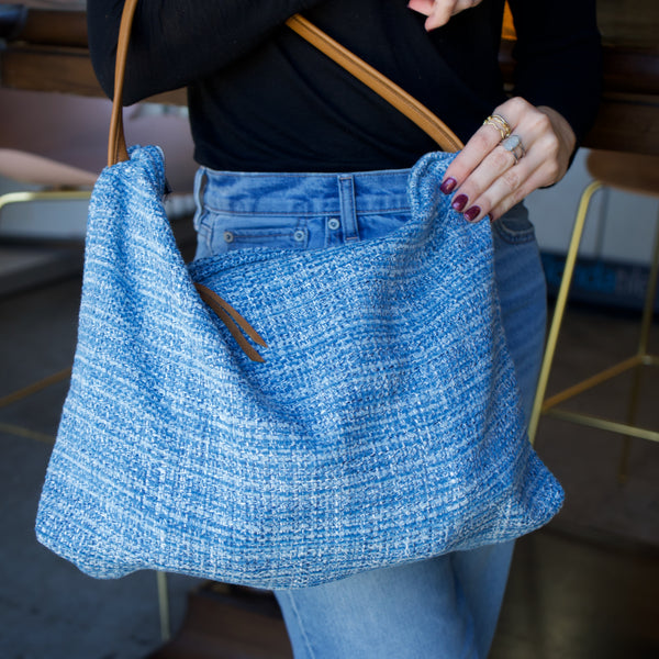 Josie Tote - Blue Tweed